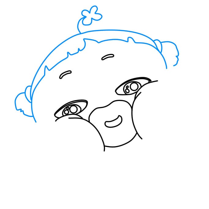 Hướng dẫn cách vẽ Quỳnh Aka đơn giản và đẹp cho bé - Bước 4