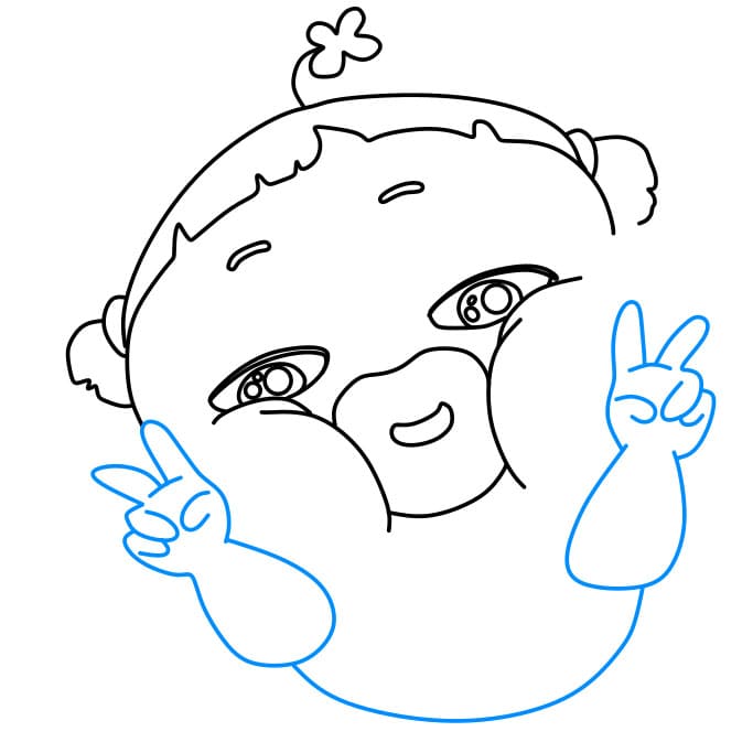 Hướng dẫn cách vẽ Quỳnh Aka đơn giản và đẹp cho bé - Bước 5