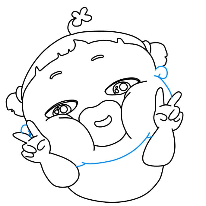 Hướng dẫn cách vẽ Quỳnh Aka đơn giản và đẹp cho bé - Bước 6