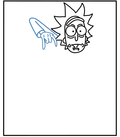 Hướng dẫn vẽ biểu cảm bất ngờ của Rick và Morty. - Bước 6