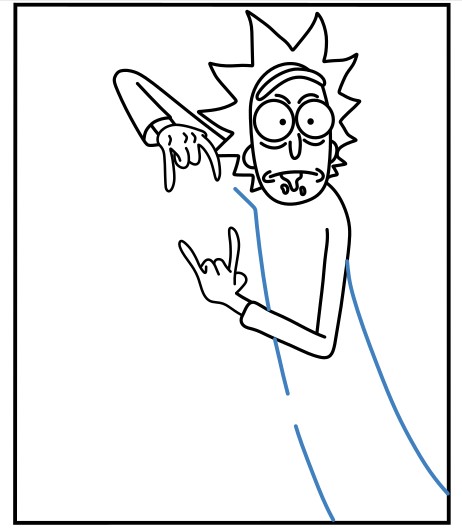 Hướng dẫn vẽ biểu cảm bất ngờ của Rick và Morty. - Bước 8