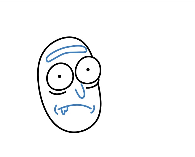 Hướng dẫn vẽ đầu của Rick và Morty. - Bước 4