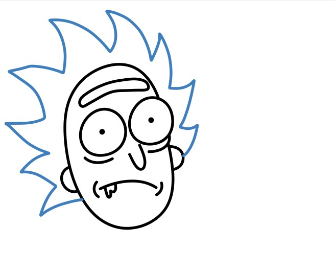 Hướng dẫn vẽ đầu của Rick và Morty. - Bước 6