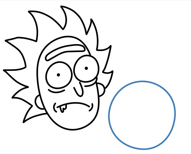 Hướng dẫn vẽ đầu của Rick và Morty. - Bước 7