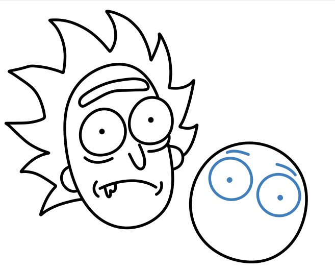 Hướng dẫn vẽ đầu của Rick và Morty. - Bước 8