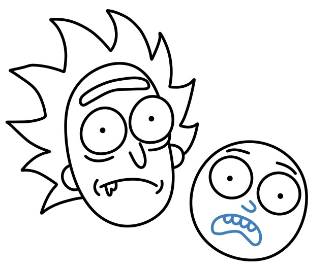 Hướng dẫn vẽ đầu của Rick và Morty. - Bước 9