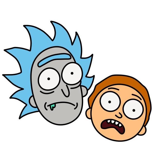 Hướng dẫn vẽ đầu của Rick và Morty.