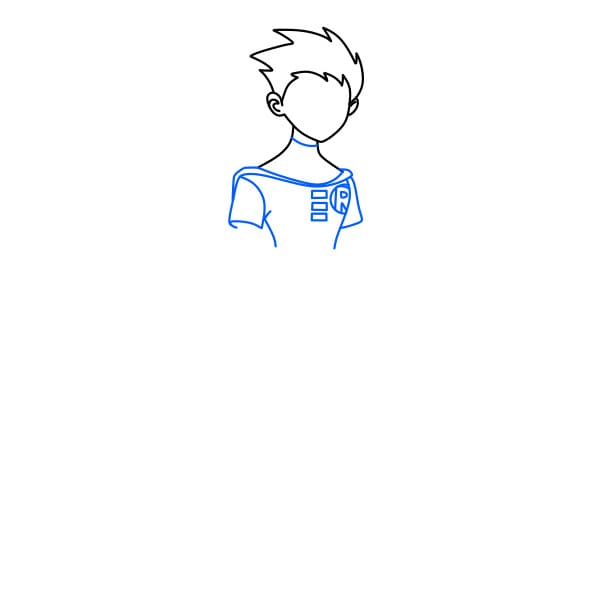 Hướng dẫn vẽ Robin (teen titans) đẹp trai và siêu ngầu cho bé - Bước 5