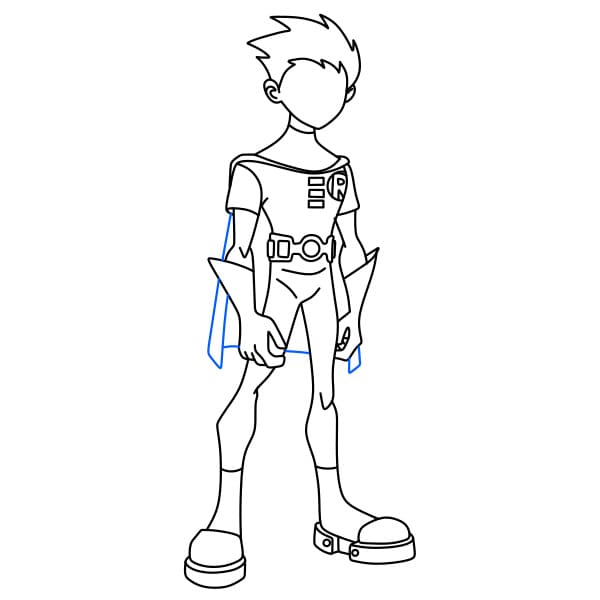 Hướng dẫn vẽ Robin (teen titans) đẹp trai và siêu ngầu cho bé - Bước 9