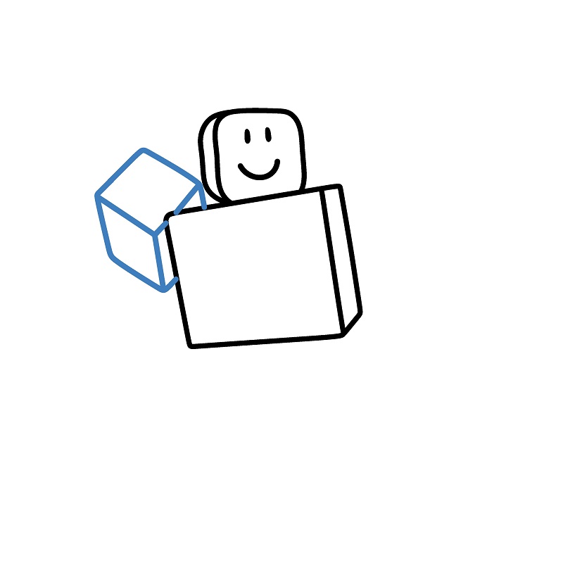 Hướng dẫn vẽ nhân vật Roblox hình khối vuông. - Bước 3