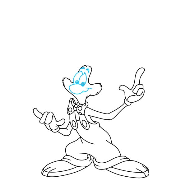 Hướng dẫn vẽ Roger Rabbit đơn giản và dễ thương cho bé - Bước 6