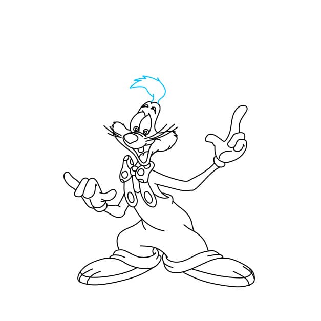 Hướng dẫn vẽ Roger Rabbit đơn giản và dễ thương cho bé - Bước 7