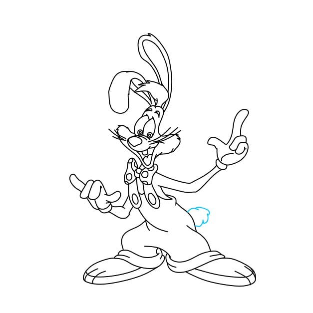 Hướng dẫn vẽ Roger Rabbit đơn giản và dễ thương cho bé - Bước 8