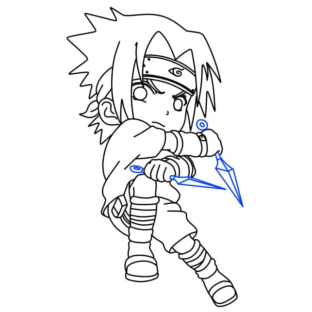 Hướng dẫn vẽ nhân vật Sasuke đơn giản và đẹp cho bé - Bước 11