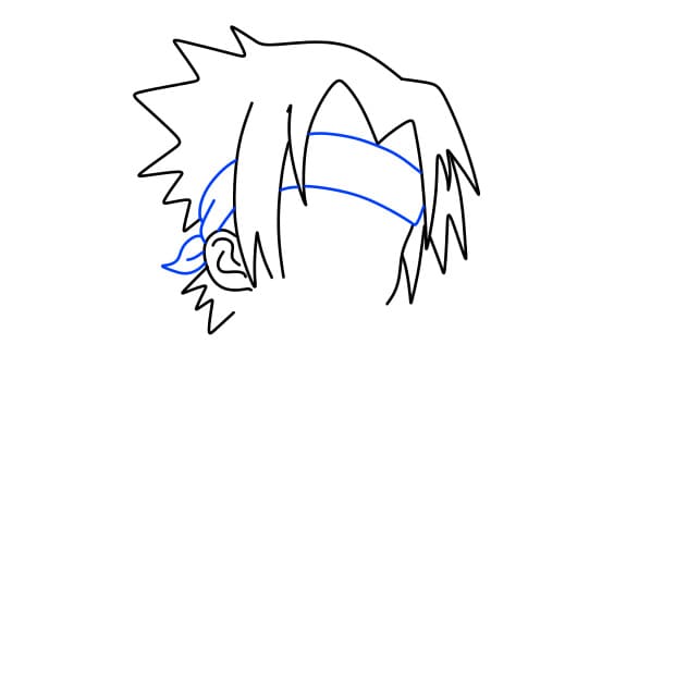 Hướng dẫn vẽ nhân vật Sasuke đơn giản và đẹp cho bé - Bước 4