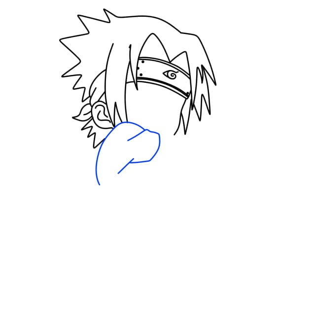 Hướng dẫn vẽ nhân vật Sasuke đơn giản và đẹp cho bé - Bước 5