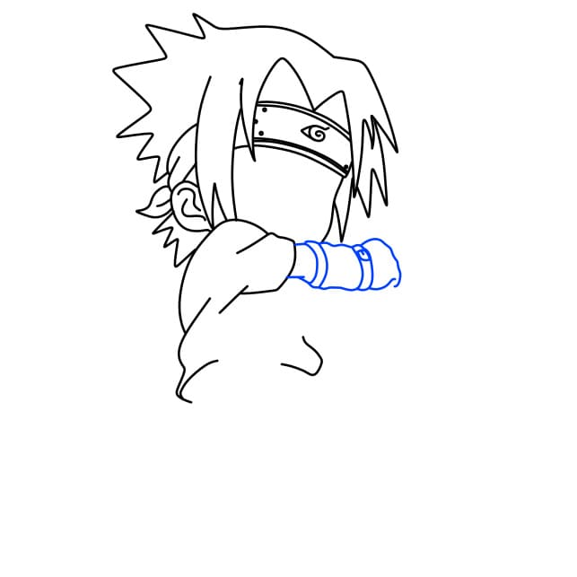 Hướng dẫn vẽ nhân vật Sasuke đơn giản và đẹp cho bé - Bước 6