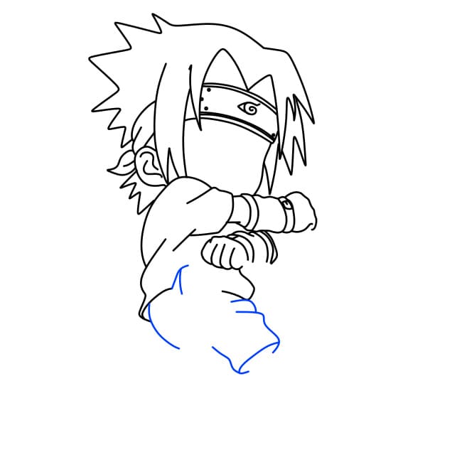 Hướng dẫn vẽ nhân vật Sasuke đơn giản và đẹp cho bé - Bước 7