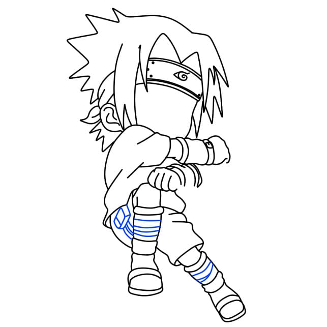 Hướng dẫn vẽ nhân vật Sasuke đơn giản và đẹp cho bé - Bước 9