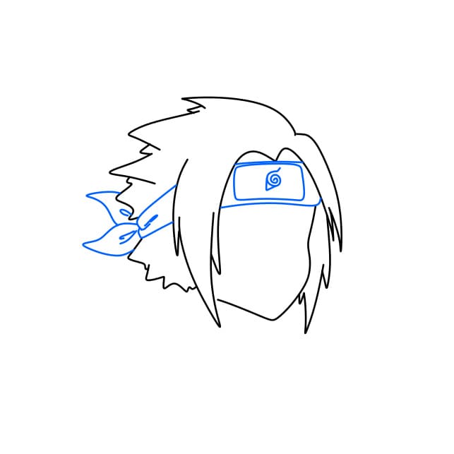 Hướng dẫn vẽ chân dung Sasuke - Bước 3