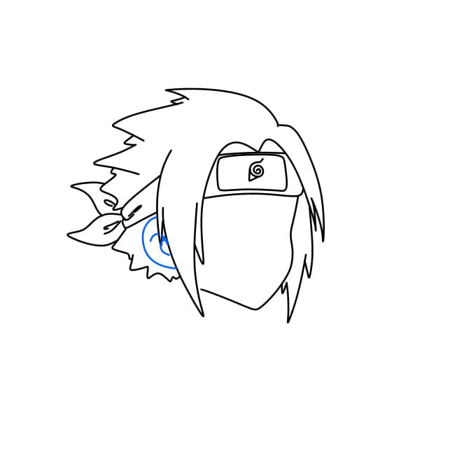 Hướng dẫn vẽ chân dung Sasuke - Bước 4