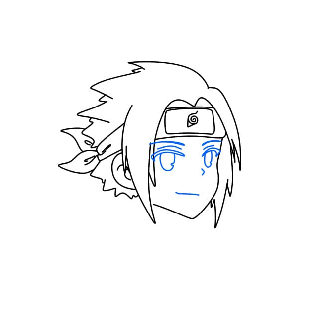 Hướng dẫn vẽ chân dung Sasuke - Bước 5