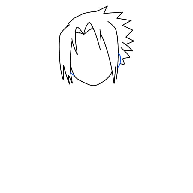 Hướng dẫn vẽ Sasuke đơn giản - Bước 3