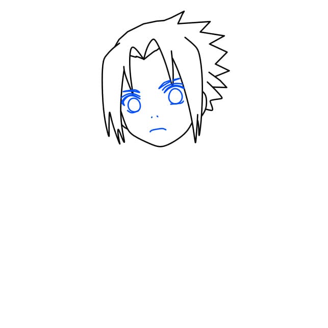 Hướng dẫn vẽ Sasuke đơn giản - Bước 4