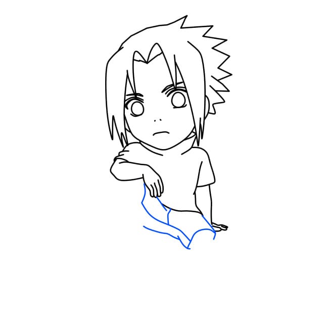 Hướng dẫn vẽ Sasuke đơn giản - Bước 7