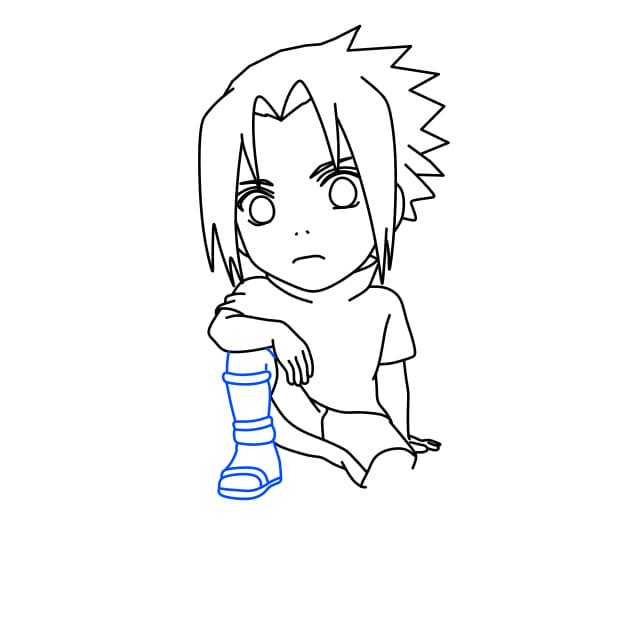 Hướng dẫn vẽ Sasuke đơn giản - Bước 8