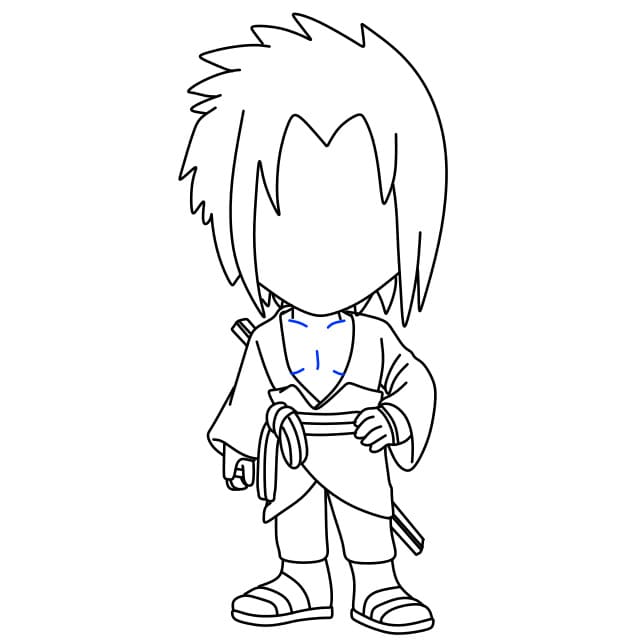 Hướng dẫn vẽ Sasuke vui vẻ - Bước 10