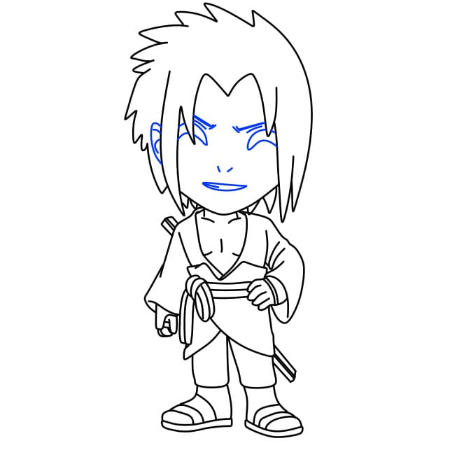 Hướng dẫn vẽ Sasuke vui vẻ - Bước 11