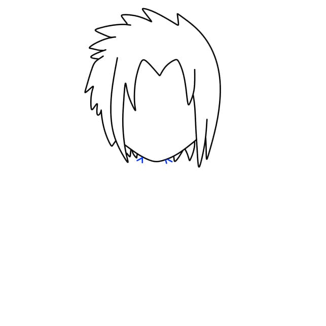 Hướng dẫn vẽ Sasuke vui vẻ - Bước 3