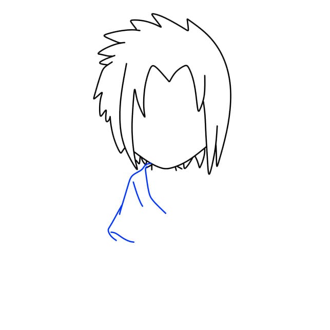 Hướng dẫn vẽ Sasuke vui vẻ - Bước 4