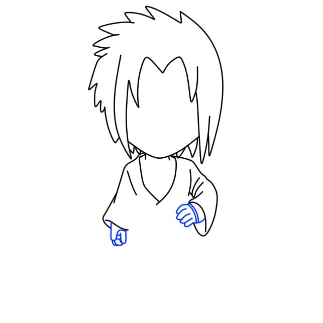 Hướng dẫn vẽ Sasuke vui vẻ - Bước 5