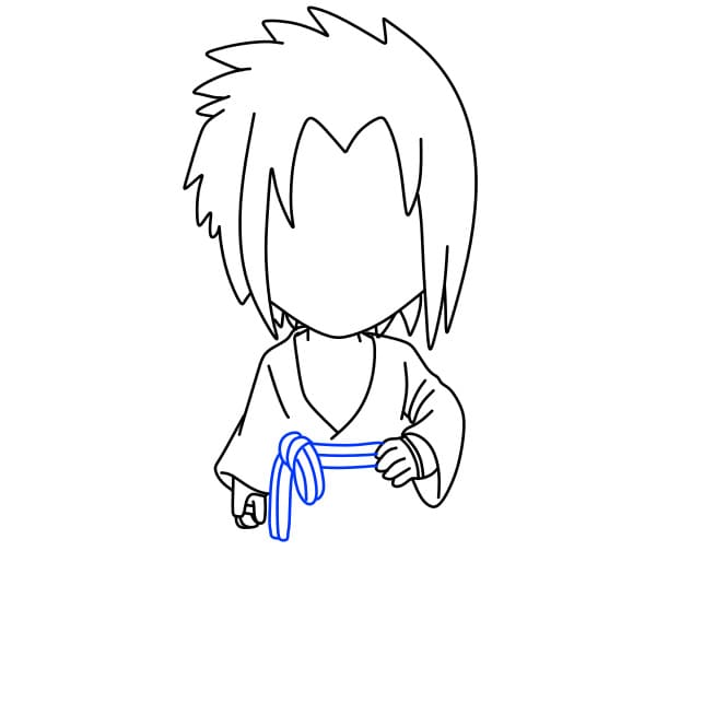 Hướng dẫn vẽ Sasuke vui vẻ - Bước 6