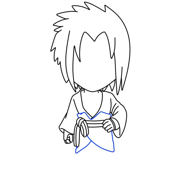 Hướng dẫn vẽ Sasuke vui vẻ - Bước 7