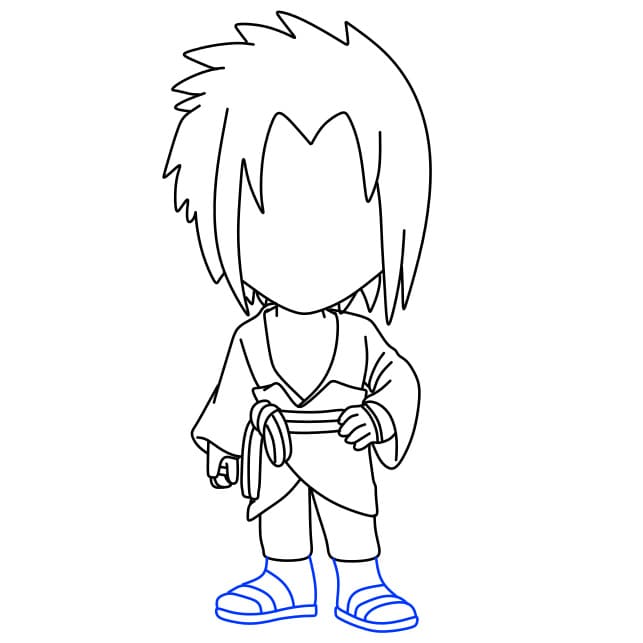 Hướng dẫn vẽ Sasuke vui vẻ - Bước 8