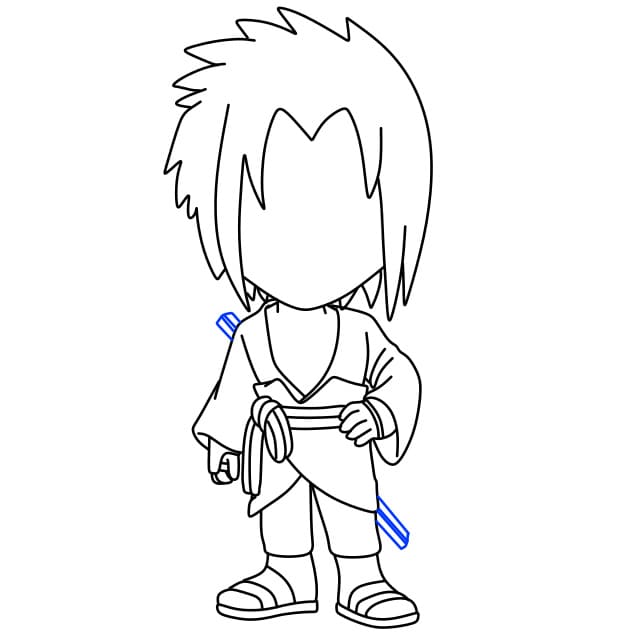 Hướng dẫn vẽ Sasuke vui vẻ - Bước 9