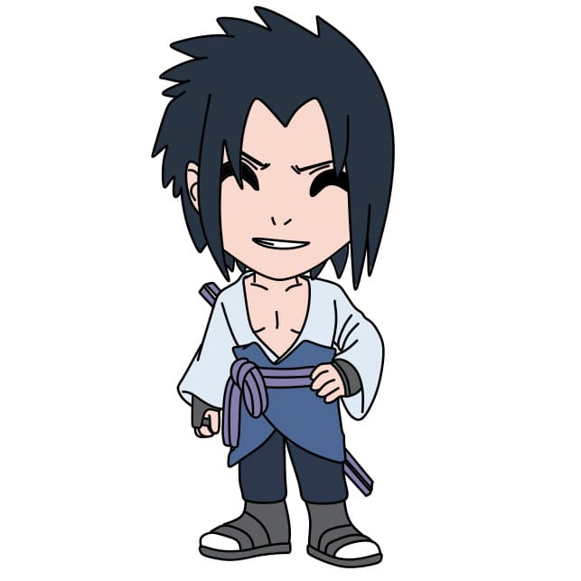 Hướng dẫn vẽ Sasuke vui vẻ