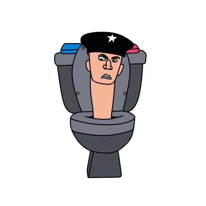 Hướng dẫn vẽ Skibidi Toilet đẹp - Bước 7