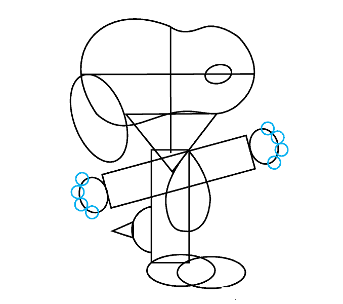 Hướng dẫn cách vẽ Snoopy đơn giản cho bé - Bước 10