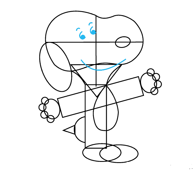 Hướng dẫn cách vẽ Snoopy đơn giản cho bé - Bước 12
