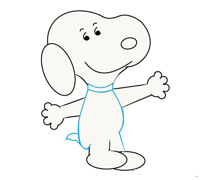 Hướng dẫn cách vẽ Snoopy đơn giản cho bé - Bước 13
