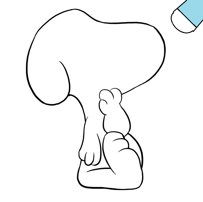 Hướng dẫn cách vẽ Shoopy siêu đơn giản và ngộ nghĩnh đáng yêu cho bé - Bước 6