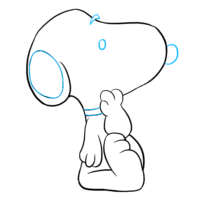 Hướng dẫn cách vẽ Shoopy siêu đơn giản và ngộ nghĩnh đáng yêu cho bé - Bước 7