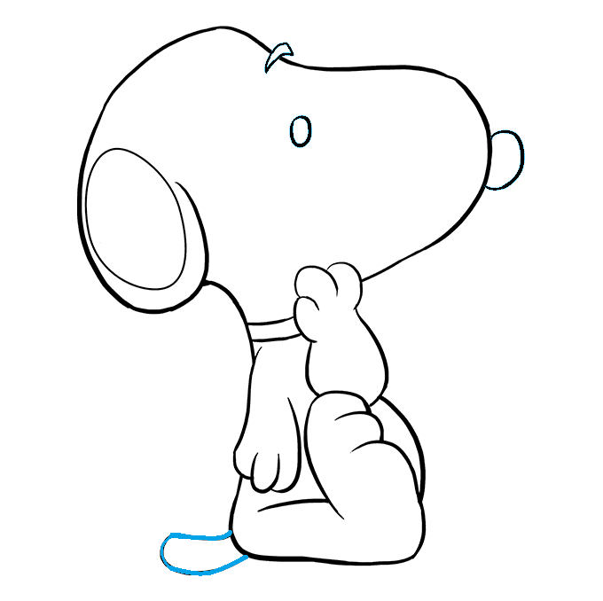 Hướng dẫn cách vẽ Shoopy siêu đơn giản và ngộ nghĩnh đáng yêu cho bé - Bước 8