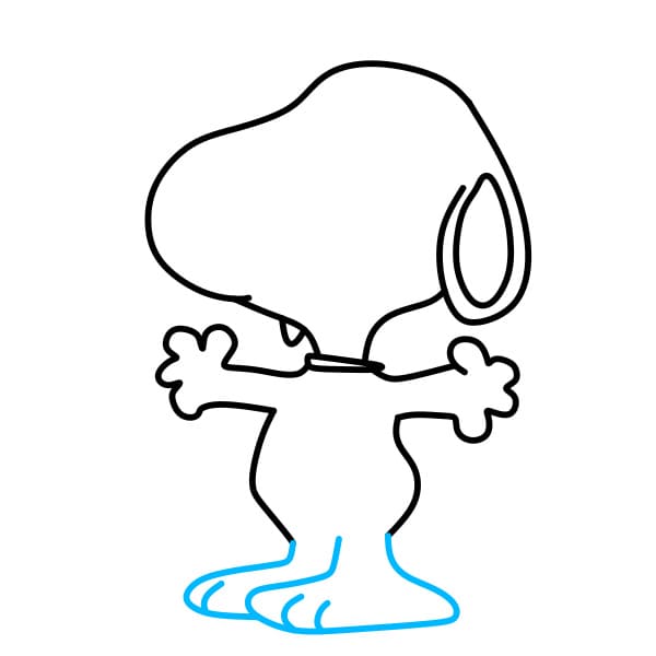 Hướng dẫn vẽ Snoopy đơn giản và dễ thương - Bước 7