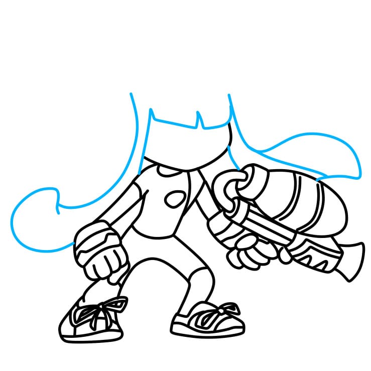 Hướng dẫn cách vẽ nhân vật Splatoon đẹp và đơn giản cho bé - Bước 5