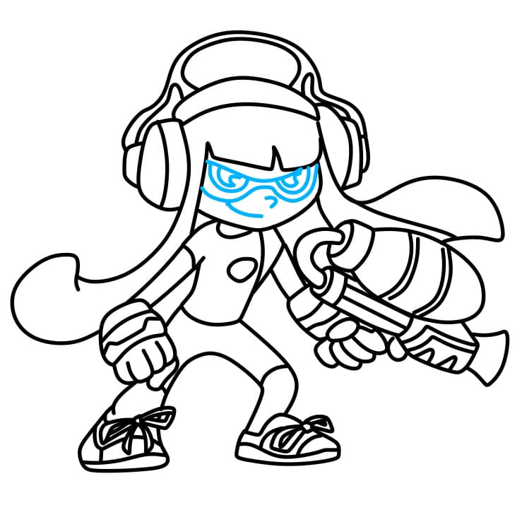 Hướng dẫn cách vẽ nhân vật Splatoon đẹp và đơn giản cho bé - Bước 6